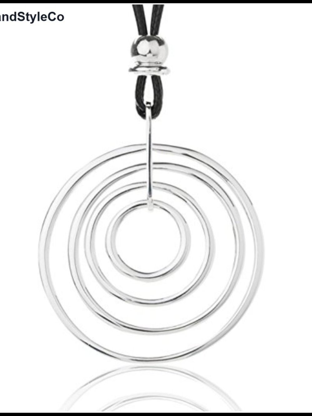 Long Statement Pendant Necklace with Leather Rope, Antique Silver Plated, 31" +